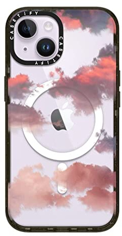 CASETiFY Schutzhülle für iPhone 14 – Schlagfest kompatibel mit MagSafe | 2,5 m, 4-facher Fallschutz in Militärqualität, Wolken, Schwarz