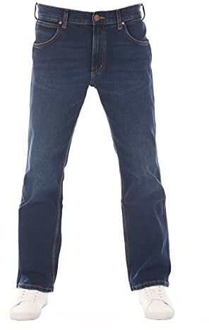 WRANGLER Jeans Herren Stretch Bootcut Jacksville Jeanshose Hose Denim Blue w44, Farbe: Classic Blue, Größe: 44W / 32L