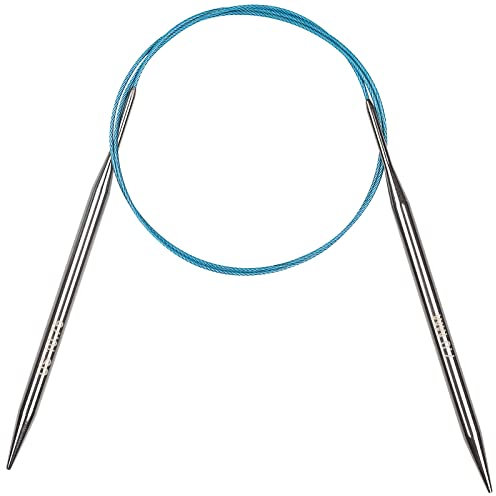 Aeelike Rundstricknadeln Set 7,0 mm, Edelstahl Rundstricknadeln mit Farbiges Stahlseil, 100 cm Metall Rundstricknadel Set, Ergonomische Stricknadeln Rundstricknadel für Pullover, Schals, Decken