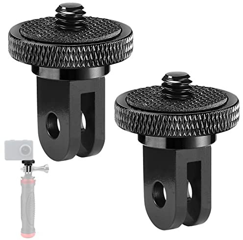 2PCS Adaptateur de trépied en Aluminium 1/4 Fixation de trépied Compatible pour GoPro, Sony, Insta360, SJCAM, SJ4000, XiaomiYi et Autres caméras d'action