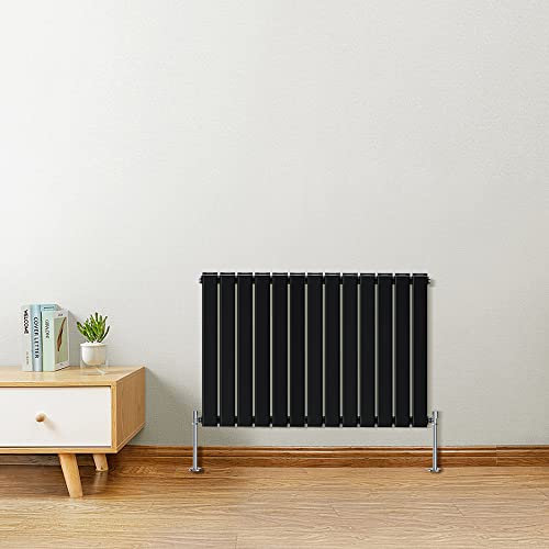 Warmehaus Radiateur horizontal design plat moderne chauffage double radiateur noir 600 x 886 mm