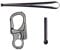 Ahiller Carabiner Keychain Clip Set, Double Lock Designed and Tungsten Steel Tip, Alloy Key Fob with Two Lanyards for Camping, Hiking, Fishing, Outdoor Survival [Black]