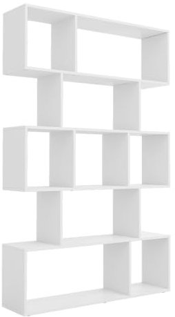 Vicco Raumteiler Aramis, stehendes Bücherregal, Weiß, 106 x 161.5 cm 9 Fächer