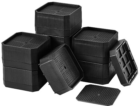 Moendergo Elevador de muebles, 8 unidades, elevador de muebles, elevador de mesa, pie de elefante (cuadrado-B)
