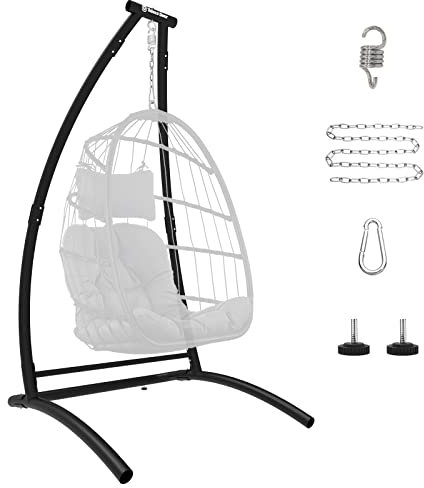 Structure de fauteuil suspendu de type C, structure lourde pour l'extérieur en acier, cadre de hamac (fauteuil suspendu non inclus)