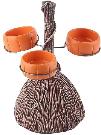 Cuencos, Soporte para Cuencos de Calabaza de Halloween con 3 Cuencos de Cerámica con Forma de Calabaza (2)