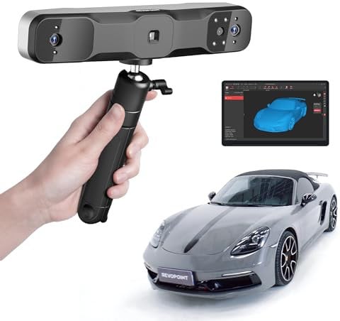 Revopoint RANGE 2 3D-Scanner Handheld, 0,1 mm Präzision, Tragbarer 3D-Scanner, Eingebaute RGB-Farbkamera, Unterstützt Körper- und Gesichtsscans, Reverse Engineering, Windows/Android/iOS/macOS