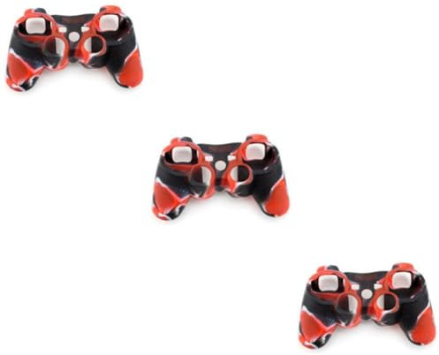 Gatuida 3piezas Funda De Silicona Duradera Para Controlador De Protección Completa Color Negro y Naranja Superficie Antideslizante Para Mejor Agarre