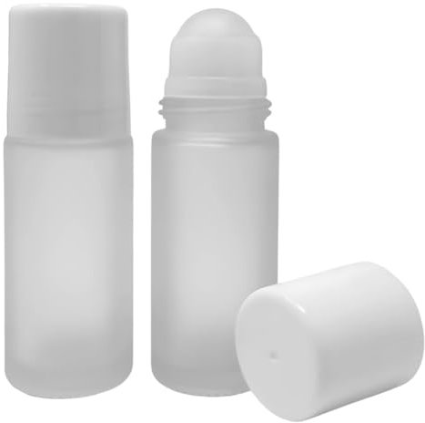 Essenciales Flacon Roll On rechargeable 50 ml 2 bouteilles en verre sans fuite - Rollon facile à mettre et à retirer