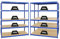 PROREGAL Mega Deal 3er-Set Schwerlastregale Giant Elephant 180x150x60cm mit 5 Ebenen Fachlast 200kg Blau, Kellerregal, Steckregal, Garagenregal, Lagerregal