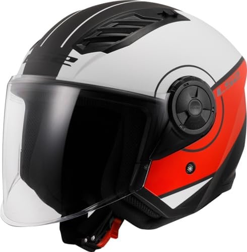 LS2, Jet-Motorradhelm AIRFLOW II Cover matt white red, L