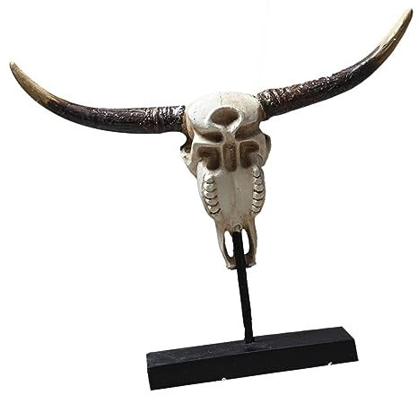 Cabilock 3D-hornskulptur Ochsenkopf-Ornament Basteln Ornament Ochsenkopf Vermögen Dekoration Vintage Wohnkultur Harz-anhänger Fälschung Kunsthandwerk Europäischer Stil