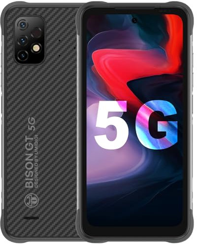 UMIDIGI BISON GT2 5G Rugged Smartphone,2.4GHz High Speed Processor Dimensity 900,2.4K FHD+ 6.5 Screen,4K Video,24MP Selfie+64MP,8+128GB,6150mAh,90Hz,IP68-IP69K Waterproof,4G/3G Compatible/NFC/GPS