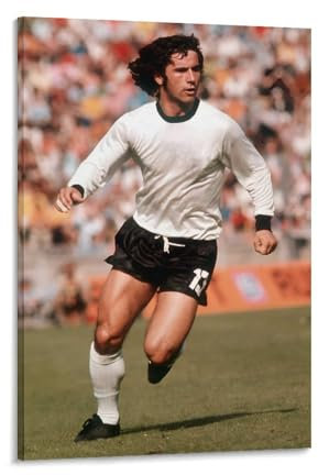 REDCHAMBER Gerd Müller Retro-Poster auf Leinwand, Motiv: Fußballer einer der größten Streiker aller Zeiten, Poster, Poster, Raumdekoration, 60 x 90 cm