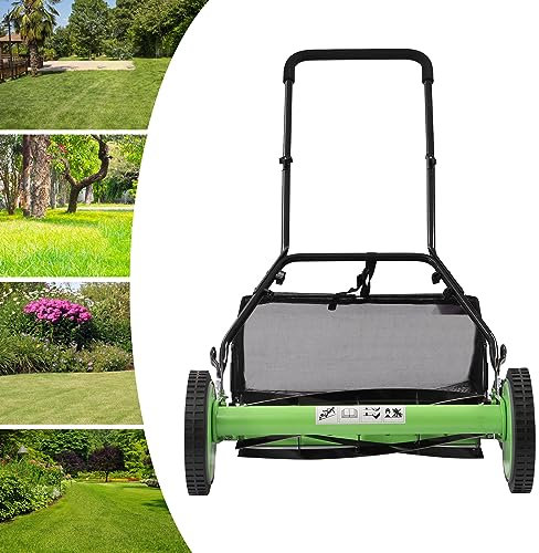 GCIUEMMH Manueller RasenmäHer Mit 508mm Schnittbreite - SpindelmäHer HandrasenmäHer HöHenverstellun Hand Push Verstellbarer ManuellerrasenmäHer Handantrieb Schneidemaschine Arbeitsbreite Verstellbar