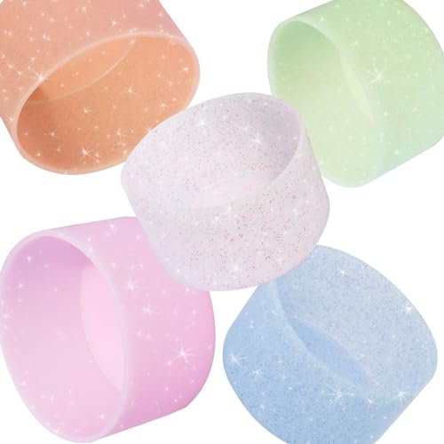 TFAK 5Pcs Silicone Bottle Boot, Silicone Water Bottle Sleeve Compatible with Stanley/Hydroflask/Iron Flask/Simple Modern, 2.9-3in Bottom Width of Stainless Water Bottle