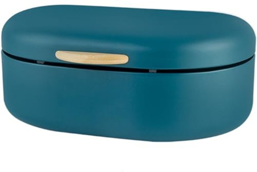 Bread Holder Breadbox For Kitchen Countertop Large Classic Simple And Round Bread Bin, Desktop Flip Lid Wrought Iron Storage Box, Housewarming Gift (Color : Dark green, Size : 33.5 * 24 * 14cm)