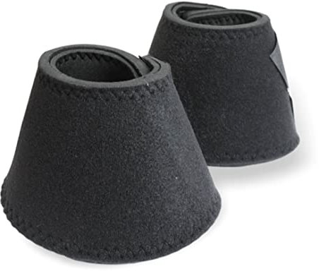Hufglocken für Pferde Ponys | Warmblut Kaltblut Vollblut | schwarz | Neopren Springglocken S-XL | Hufschutz zum Reiten Springen Gelände Weide (XXL (schwarz))