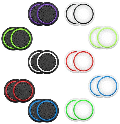 20 PCS Thumbstick Kappen Grip Zubehör Controller Stick Aufsätze Silikon Caps für PS5 PS4 Xbox One Series X/S Thumb Grips Joystick Schutz Aufsätze Erhöhte Präzision Langlebigkeit (10 Farben)
