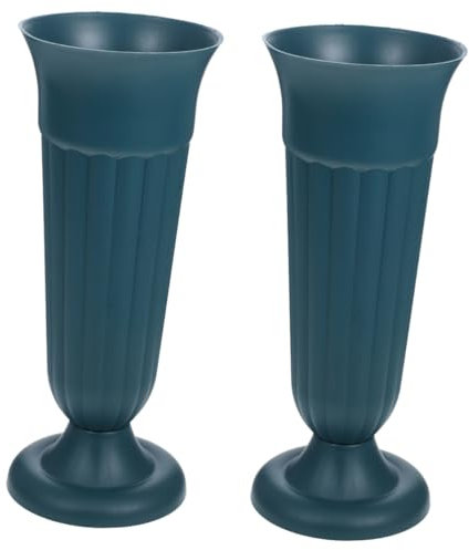 Supvox 2stücke Grabvase Robustem Mit Sockel Wetterfeste Urn Planter Für Grabdeko Und Elegant Für Blumenarrangements Und Gedenkdekoration Im Freien