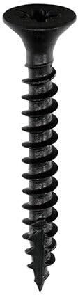 Black Pozi Countersunk Woodscrews, 3-5mm (#4, #6, #8, #10) 16-50mm (Pack of 20, 50, 100, 200, 500) (20, 3.5x25)