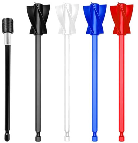 5PCS Paint Mixer for Drill, 3 Colors Epoxy Resin Mixer Paddles with Extension Rod, Paint Mixer Drill Mixer Attachment Mixing Tool for Mixing Epoxy Resin, Paint, Pigment, Glaze