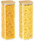 YUEYEE Lot de 2 Boîtes de Conservation en Verre Avec Couvercles en Bambou - 2200 ml - Transparent - Pour Spaghetti,Avoine,Céréales,Riz,Noix,Farine - 28 cm Hauteur
