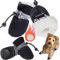 4PCS Hundeschuhe,Hundeschuhe Pfotenschutz,Schneestiefel für Hunde,Geeignet für Kleine und Mittelgroße Hunde, rutschfest und Warm Im Winter, Geeignet für Outdoor-Aktivitäten (Schwarz 5)