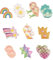 KGDUYC 10 Paar Einhorn-Blumen-Prinzessin Ohrringe - Clip Ohrringe für Mädchen und Kinder