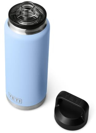 YETI Rambler Bottle Chug, Vaccum Insulated Stainless Steel Bottle with Leakproof Chug Cap, Big Sky Blue, 36 oz (1065 ml)