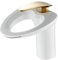 Wasserfall Badezimmer Waschbecken Wasserhahn Einzelgriff Ein Loch Badezimmer Schiff Becken WC Wasserhahn Messing Mischer Armatur Herzform Vanity Wasserhahn Malerei Weiß und Gold