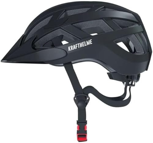 KRAFTHELME Fahrradhelm für Herren/Damen mit Licht | Robuster & sicherer Fahrradhelm Erwachsene | Hochwertiger Fahrrad Helm aus stoßfestem Material | Trekking-, City- & Rennradhelme (M)