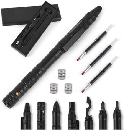 13 in 1 Multitool Pen Set, Stocking Stuffers for Adults Men, Multi Tool Pen Set, Gifts for Men Who Have Everything, Mens Gifts for Christmas, Fathers Day Dad Gifts, Birthday Gifts for Him,Black