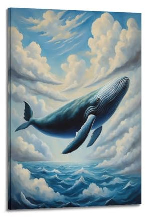 WPHSFX Tier-Poster, riesiges Buckelwal-Poster, dekoratives Gemälde, Leinwand, Wandposter und Kunstdruck, moderne Familienschlafzimmer-Dekoration, Poster, 20 x 30 cm