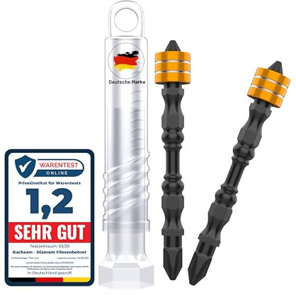 Doppelseitiger Trockenbau-Bit mit magnetischem Aufsatz – PH2 Kreuzschlitz – Tiefenbegrenztes Verschrauben von Gipskarton – Ideal für Akkuschrauber & Bohrmaschine