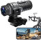 Nisanuki Action Cam WiFi, Telecamera Moto Bicicletta Mini Telecamera Videocamera, 1080P HD Micro Telecamera da Casco Angolo Ampio di 120° per Ciclismo Arrampicata Equitazione con Batteria di 7 Ora