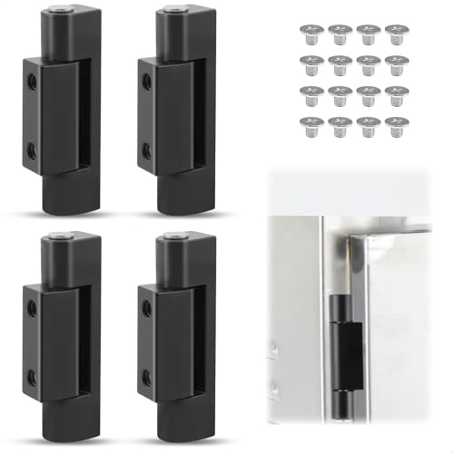 4 Stück Türscharniere, Türband de Metall, Türscharniere für Holztüren, Türscharnier Schraubscharniere aus Verchromter Zinklegierung Geeignet für Verteilerkästen, Metalltüren(Schwarz)