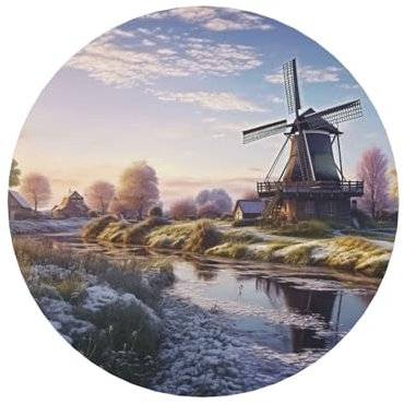 Landscape with a Traditional Windmill Fridge Magnets Mini Strong Refrigerator Magnet for Home Kitchen Office Decor, Magnetic Decorative Magnet Stickers Housewarming Gifts for Women Man