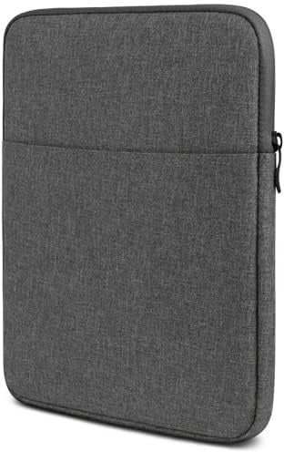 moex Tablet Hülle für TABWEE W90 Tasche mit Reißverschluss und Fach für Zubehör, Nylon Stoff Sleeve weich Gepolstert, Schutzhülle Minimalistisch Dash Case, Dunkelgrau