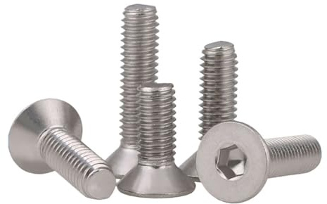 Lote de 10 Tornillos hexagonales de Cabeza avellanada y Cabeza Plana de Acero Inoxidable 304.(12mm,M10)