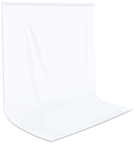 Fotohintergrund Weiß, 3 x 6m Faltbarer Fotografie Hintergrund, Waschbarer Polyester Fotohintergrund, Foto Hintergrund für Fotostudio, Fotoshooting, Video, Fernsehen, Modefotografie, Hochzeiten, Partys