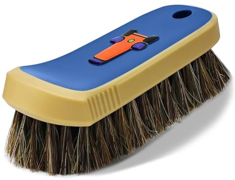 YeewayVeh Horse Hair Leather Cleaning Brush, Upgraded Long Bristle, Blue