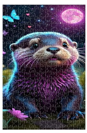 Puzzle 300 Teile Erwachsene Otter Mond Puzzles für Erwachsene Kreative Unterhaltung Schwer Klassische Puzzles 40x28 cm Geschicklichkeitsspiel für die ganze Familie