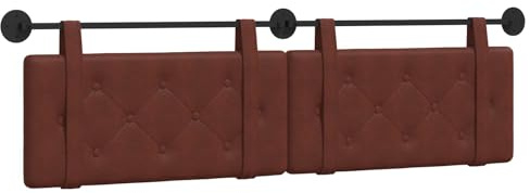 vidaXL Hängevorderseite Glänzendes Braun 190 x 55 x 5 cm Antikes PU, Modernes Rechteckiges Wandkopfteil, Minimalistische Schaumstoff-Rückenlehne, Elegante Innendekoration für Schlafzimmer, Schicke Mö