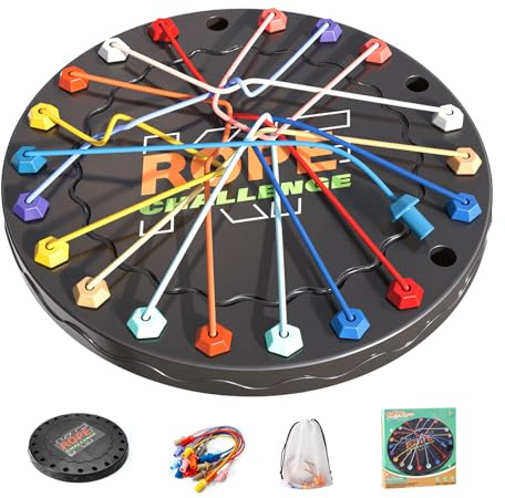 Rope Toys for Kids & Adult Rope Untangling Puzzle Game Brainy Knots Game, Twisted Rope Challenge Puzzle Game, Family Travel Party Games