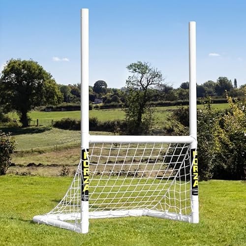 FORZA 3v3 Mini but de football et de rugby, but de jardin multi-sport avec cadre en uPVC, filet résistant aux intempéries et montage facile, but d'entraînement portable pour athlètes juniors (4 x 2,5)