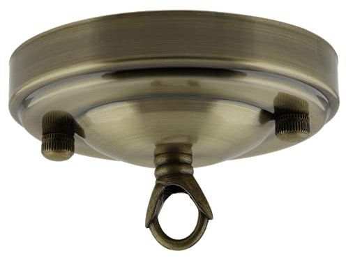 Deckenrosette aus Metall, Retro-Stil, mit Kettenschlaufe (vollständig geerdet) Art Deco messing antik-optik