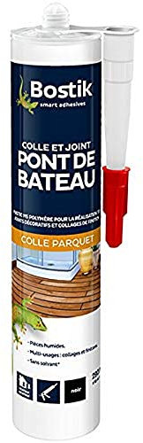 Bostik Colle et Joint Pont de Bateau – Colle Parquet – Idéale pour Bois Exotiques – Usage Intérieur et extérieur – Formule MS Polymère – Sans Solvant et Sans Odeur – Noir – Cartouche 290 ml