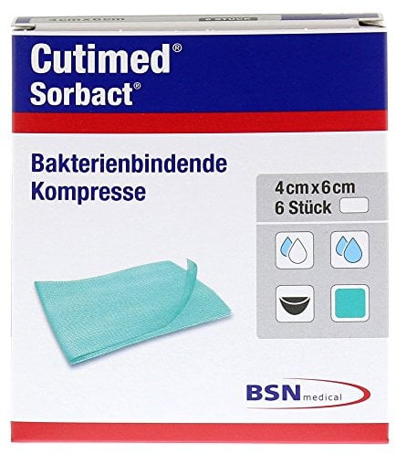Cutimed, Sorbact Kompressen 200 g, Weiss, 4x cm, 6 stück