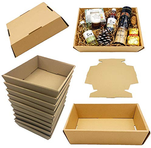 Hamper Tray Cardboard Trays Empty Food, Fruit, Cans, Drinks, Gift Display, Christmas Hampers, Beauty Boxes etc. Made in The UK. Size: 10 Long x 8.8 Wide x 2.4 Deep (5)